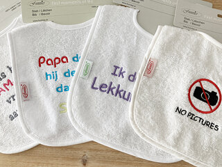 Slabbetjes met tekst