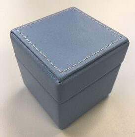 Lederlook, kubus, lichtblauw