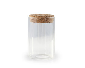 700 ml rond transparant pot met kurk deksel
