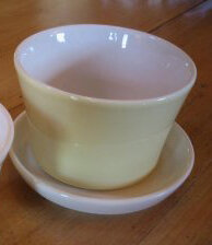 keramiek potje pastel geel