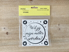 witte sticker, wil je mijn meter of peter worden