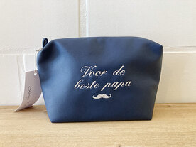 marine lederlook toilettas