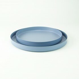 silverblue metalen ronde dienbladen