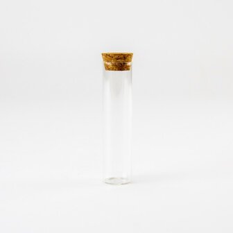 buisje 10 cm glas kurk deksel