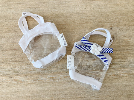 pvc tasje met bloemstrik