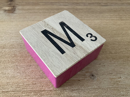 letterbox vierkant blik met houten deksel