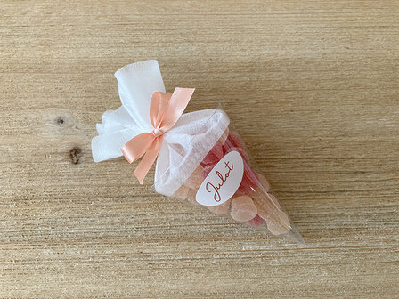 puntzak transparant met witte tulle