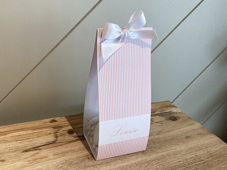 snoepzak XL streep roze