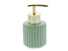 groen smokey green geribbeld zeeppomp goud