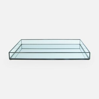 glas metalen frame rechthoekig dienblad