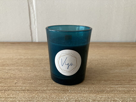 mini geurkaars met houten wiek silver blue