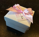 Vierkant doosje met deksel – wit met bolletje in hoogdruk