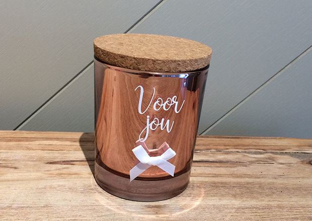 geur kaars large groot rose gold