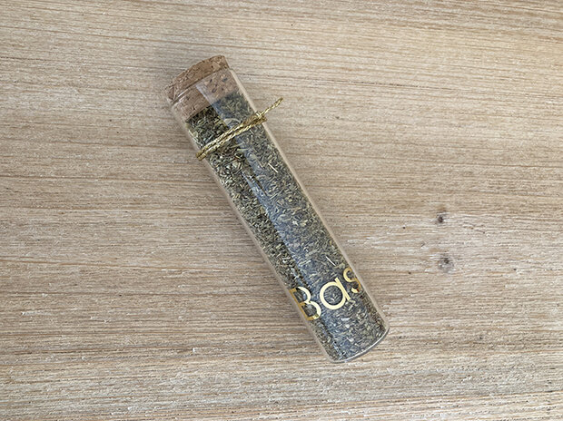rond transparant tube met kurk deksel 