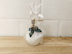 Zeepdispenser bol in glas 200 ml incl. vulling en personalisatie