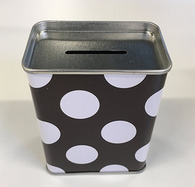 Blikje spaarpot small - bruin