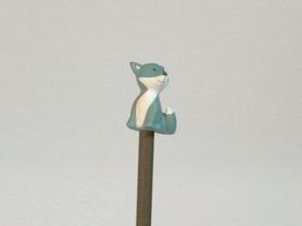 Potlood met vos - blauw