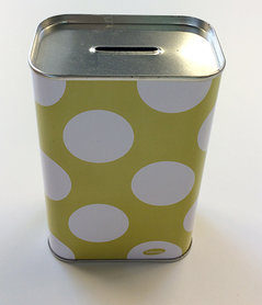 Blik spaarpot large - oker