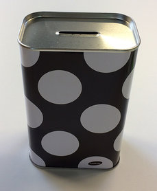 Blik spaarpot large - bruin