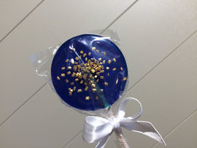 Artisanale goud glitterlolly - koningsblauw