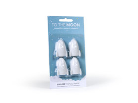 Blister met 4 magneten raket - off white