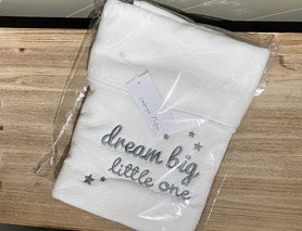 'Dream big' losange winterdeken - wit