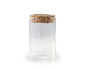 Bokaal rond in glas met kurk large - transparant