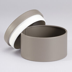 Blikje rond hoog - taupe