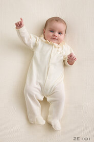 Babypakje met kanten kraag - ivoor