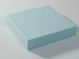 Vierkante doos met deksel - lichtblauw