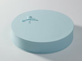 Doos rond met deksel - lichtblauw