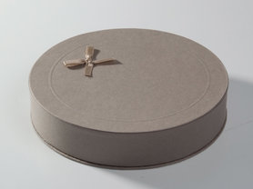 Doos rond met deksel - taupe