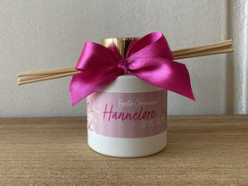 Geurflesje wit incl. lint wikkel bloemenprint - roze