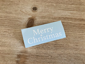 Vinyl kleeftekst glossy "Merry Christmas" - wit