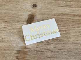 Vinyl kleeftekst glossy "Merry Christmas" - spiegelgoud
