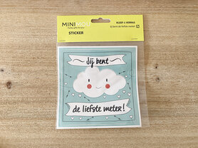 Vierkante sticker - jij bent de liefste meter