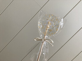 Artisanale goud glitterlolly - transparant