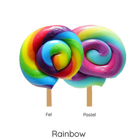 Artisanale swirllolly - rainbow fel