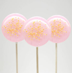 Artisanale goud glitterlolly - roze