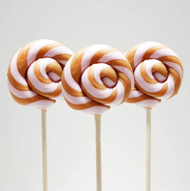 Artisanale swirllolly - roze en koper