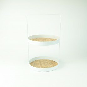 Metalen etagère met riet - wit
