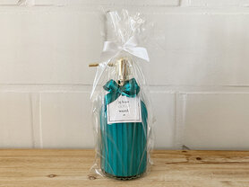 Zeepdispenser cilinder in glas 400 ml incl. vulling en personalisatie