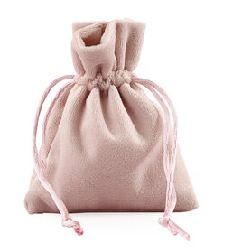 Fluweel  stropzakje - roze Fluweel  stropzakje - roze