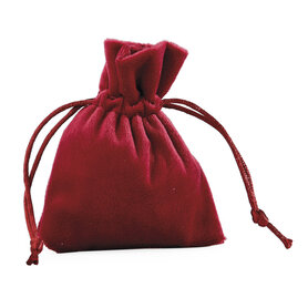 Fluweel  stropzakje - bordeaux