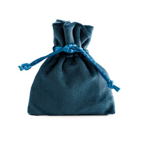 Fluweel  stropzakje - silver blue