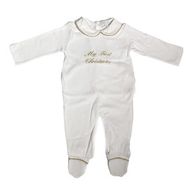 Pyjama 'My First Christmas' goud - wit