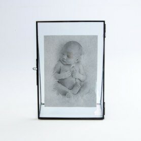 Fotokader op voet in metaal - zwart