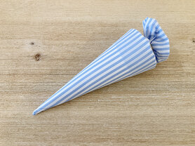 Puntzak in stof - lichtblauw lijn