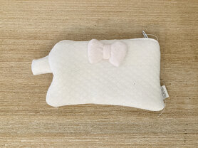 Portemonnee met strik roze in losange stof - wit