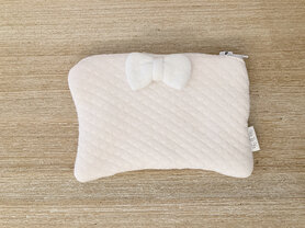 Portemonnee met strik wit in losange stof - roze